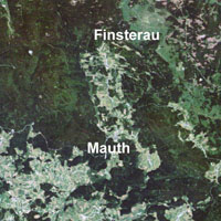 Lineare Besiedelung - Landsataufnahme aus 700 km Höhe